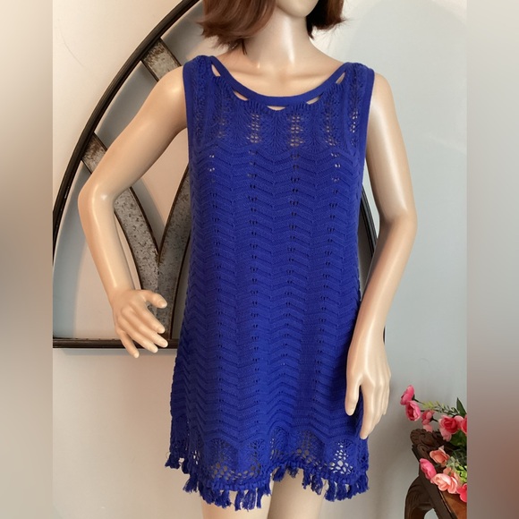 Lilly Pulitzer Other - Lilly Pulitzer Crochet Blue Cotton Mini Dress or Longer Top